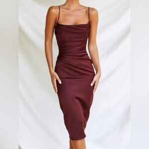 House of CB Rich Maroon Strapless Dress